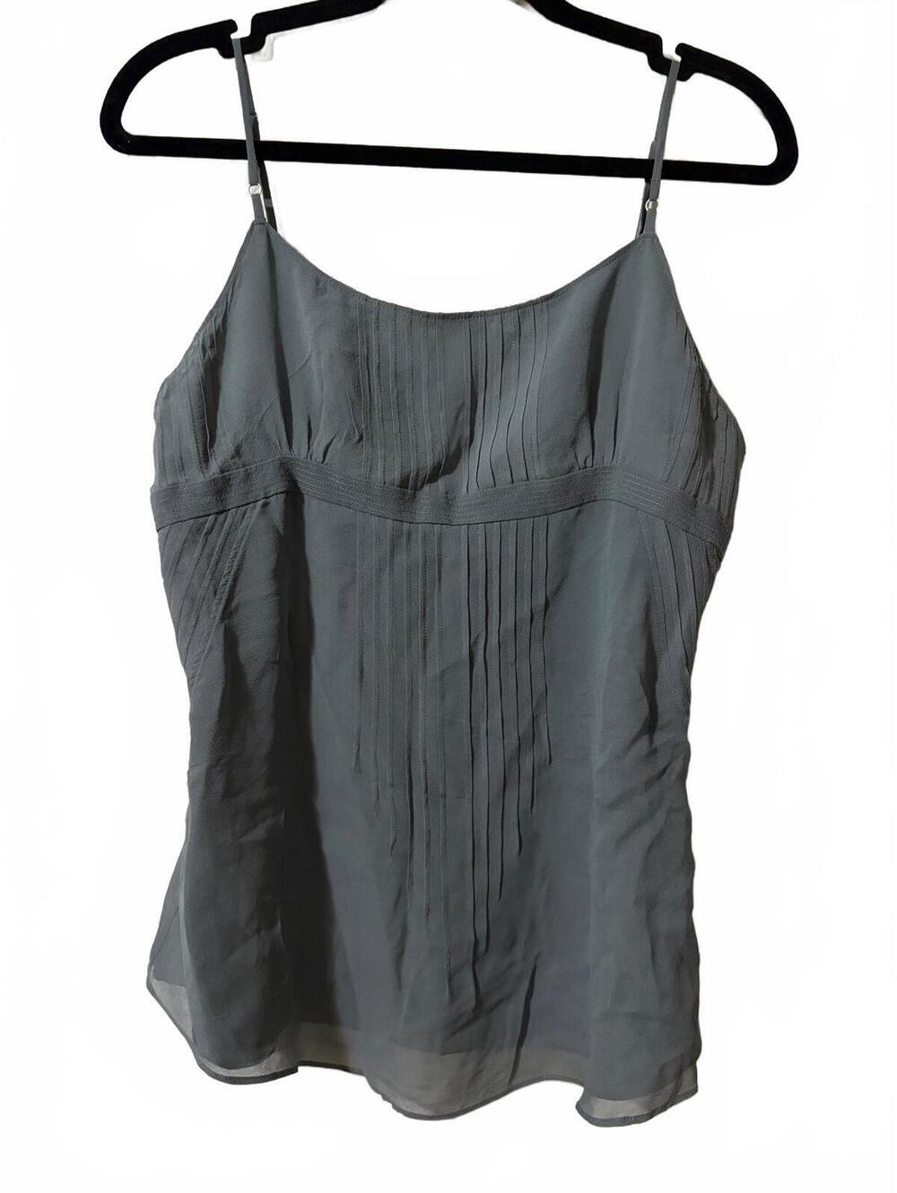 Abercrombie & Fitch Cami Tank Top Womens Size S Gray Pleated Spaghetti